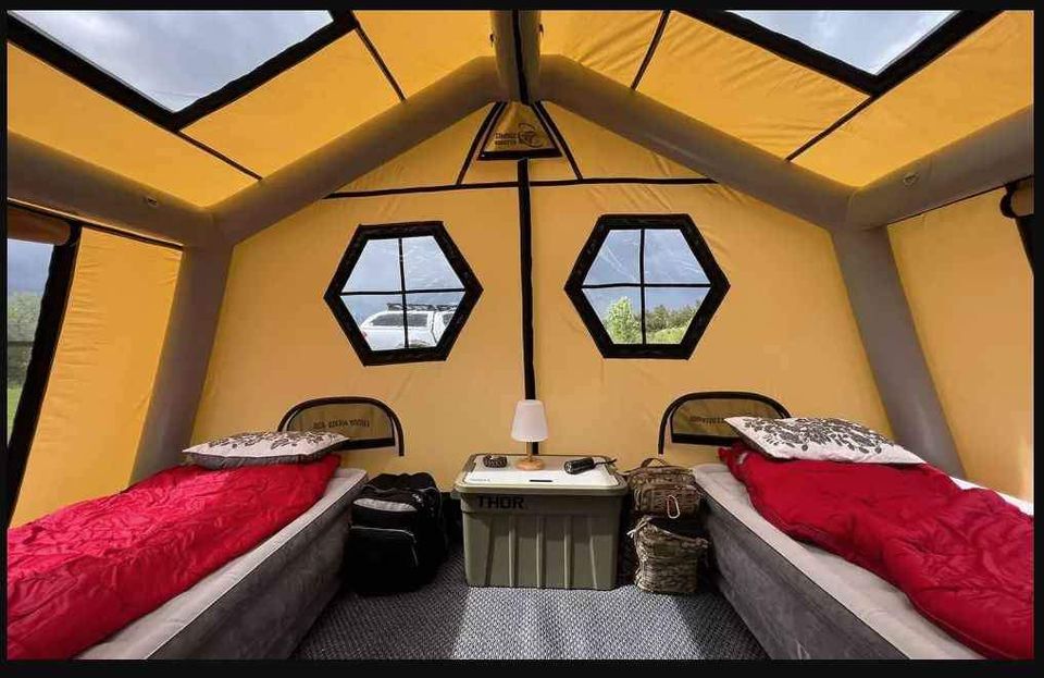 Inflatable camping tent , extra large (ELARIO XL)