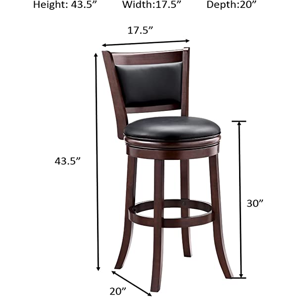Ball & Cast Barstool, 29-Inch,2-Pack, Cappuccino Jayden Cappuccino 29-Inch,2-Pack