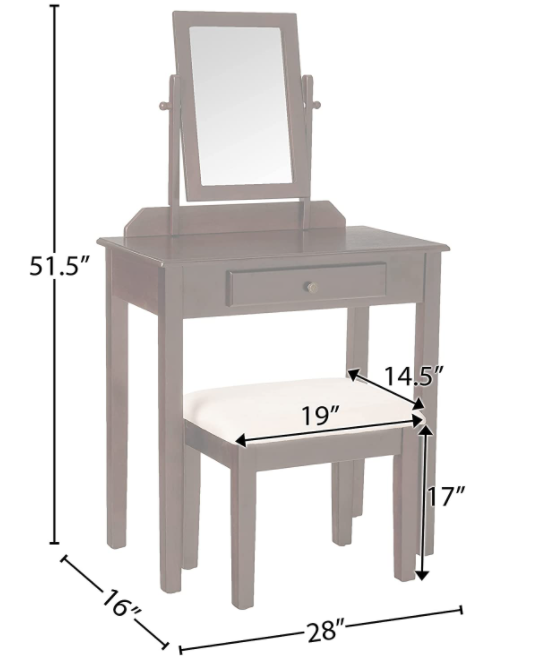 Frenchi Home Furnishing 3 Piece Vanity Set