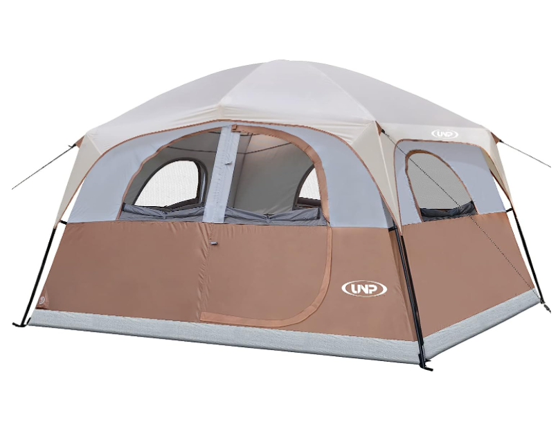 UNP Tents 6 Person Waterproof and Windproof Easy Setup, Double Layer Family Camping Tent