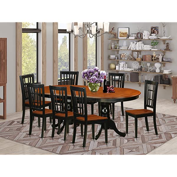 5 PC Dining room set-Dining Table with 4 Wooden Dining Chairs PLNI5-BCH-C