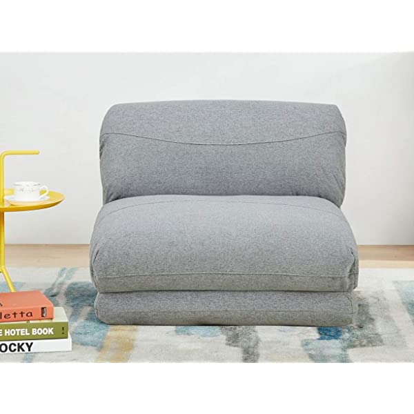 GIA Tri-Fold Sofa Bed, With Pillow, Yellow Yellow With Legs