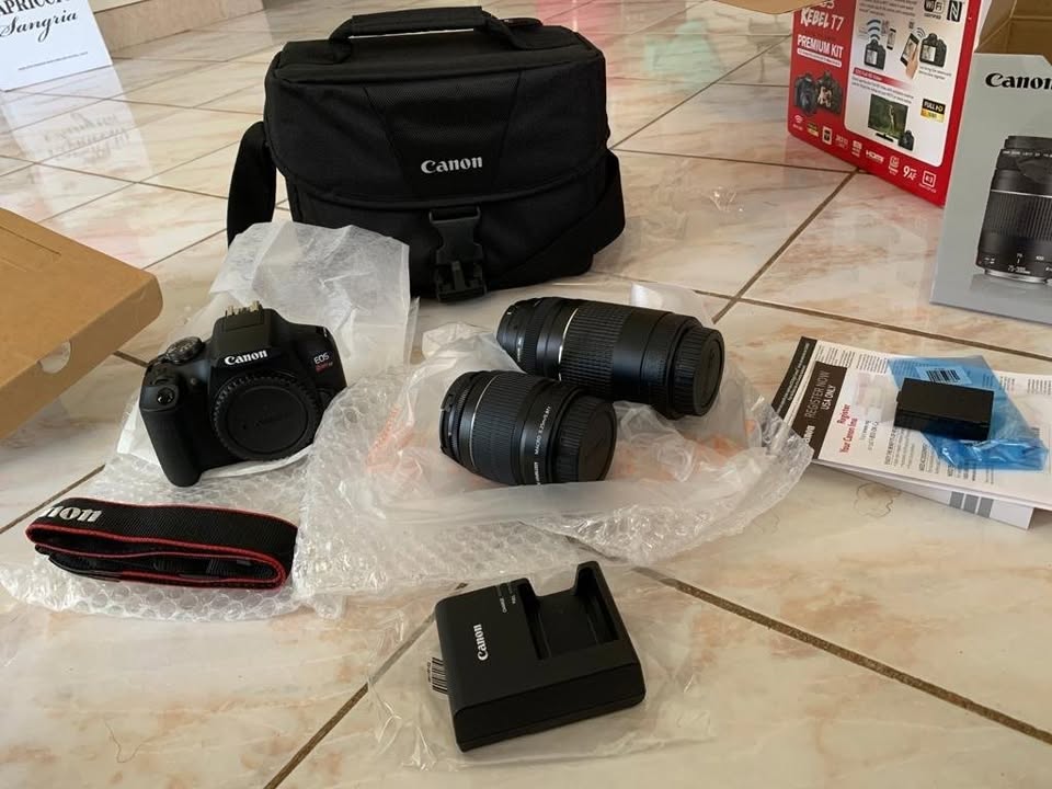 EOS Rebel T7 DSLR Camera2 Lens Kit with EF18-55mm + EF 75-300mm Lens, Black