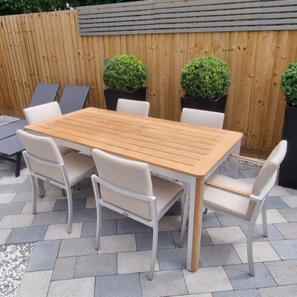 The Duchess 6 Seater All Weather Teak and Aluminium Dining Set