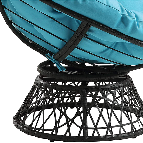 OSP Home Furnishings Wicker Papasan Chair with 360-Degree Swivel