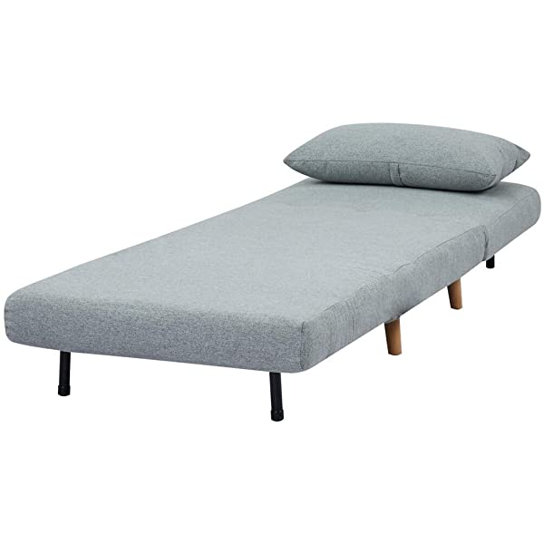 GIA Tri-Fold Sofa Bed, With Pillow, Yellow Yellow With Legs