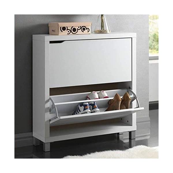 Baxton Studio Simms Modern Shoe Cabinet, Dark Brown