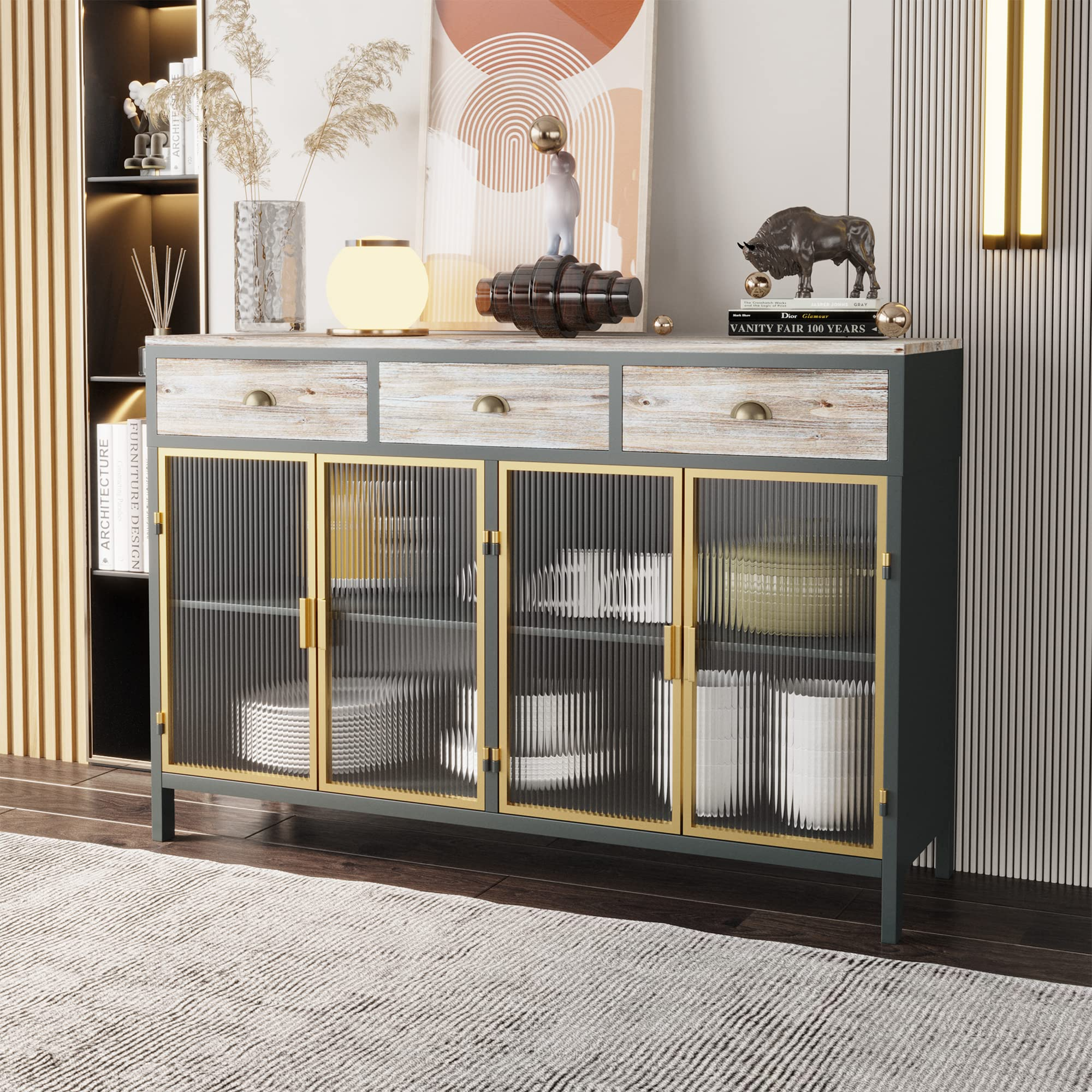 【Furniture】Sideboard, Kitchen Sideboard, Storage Cabinet, Buffet Cabinet, Table Buffet Sideboard