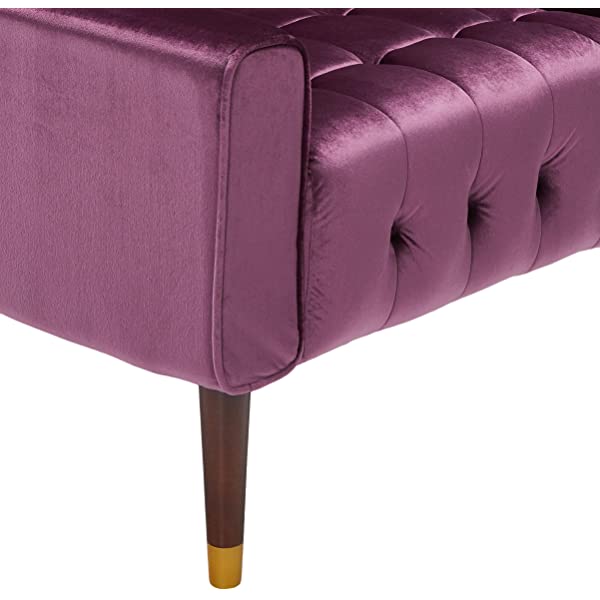 Christopher Knight Home Betsy Velvet Armchair, Modern Glam, Button-Tufted, Waffle Stitching, Raisin