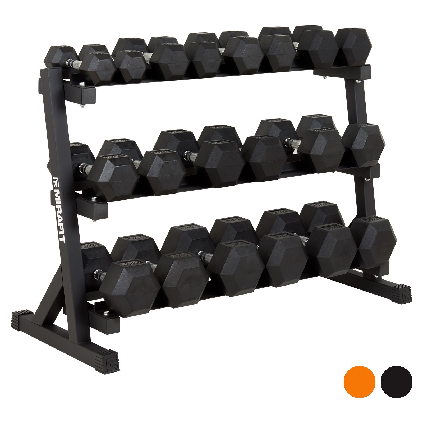 MIRAFIT DUMBBELL SET & 3 TIER WEIGHT RACK