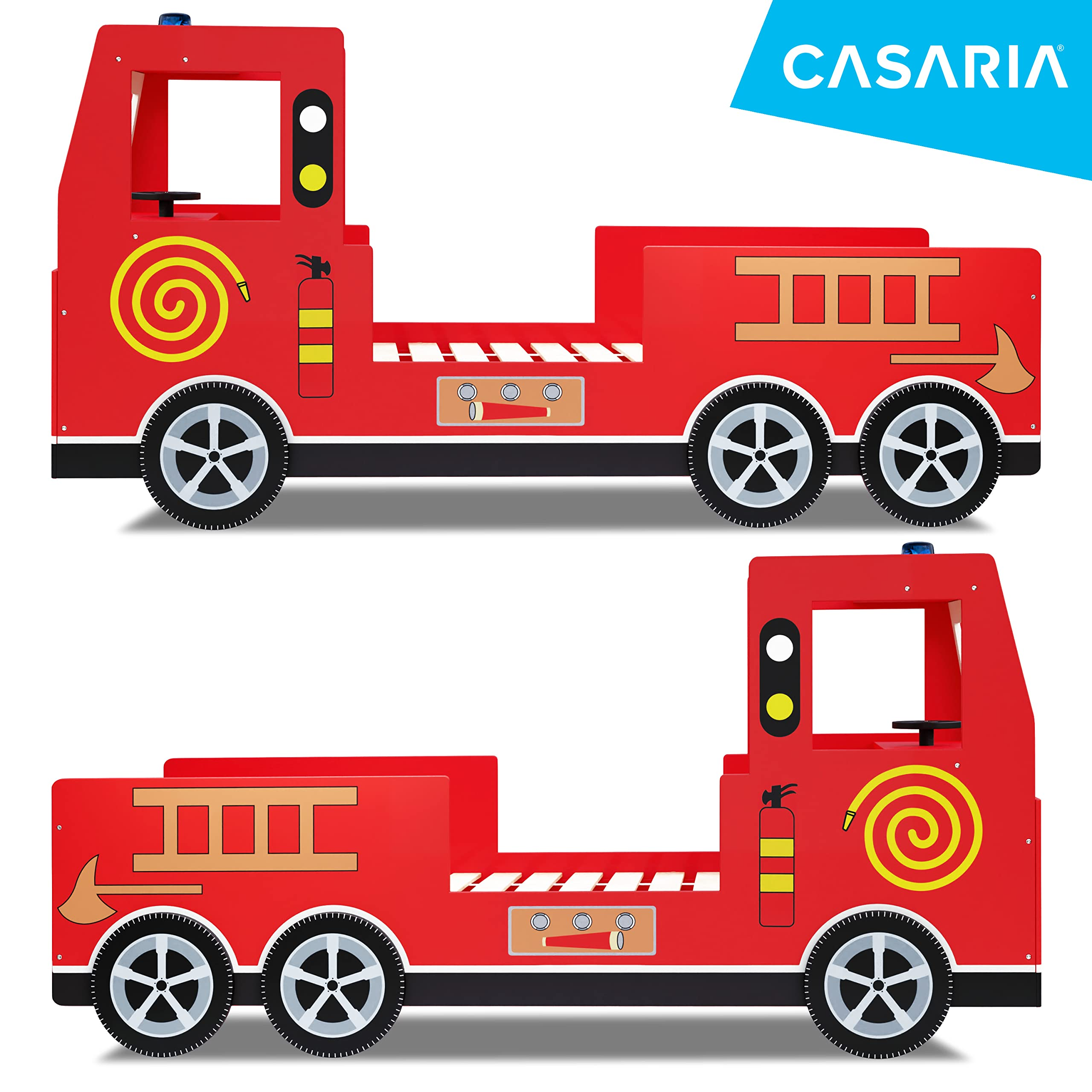 【Furniture】Children's Bed Frame Red Fire Truck Imitation Kids Bed Car Vehicle Bedroom Furniture Toddler's Bed