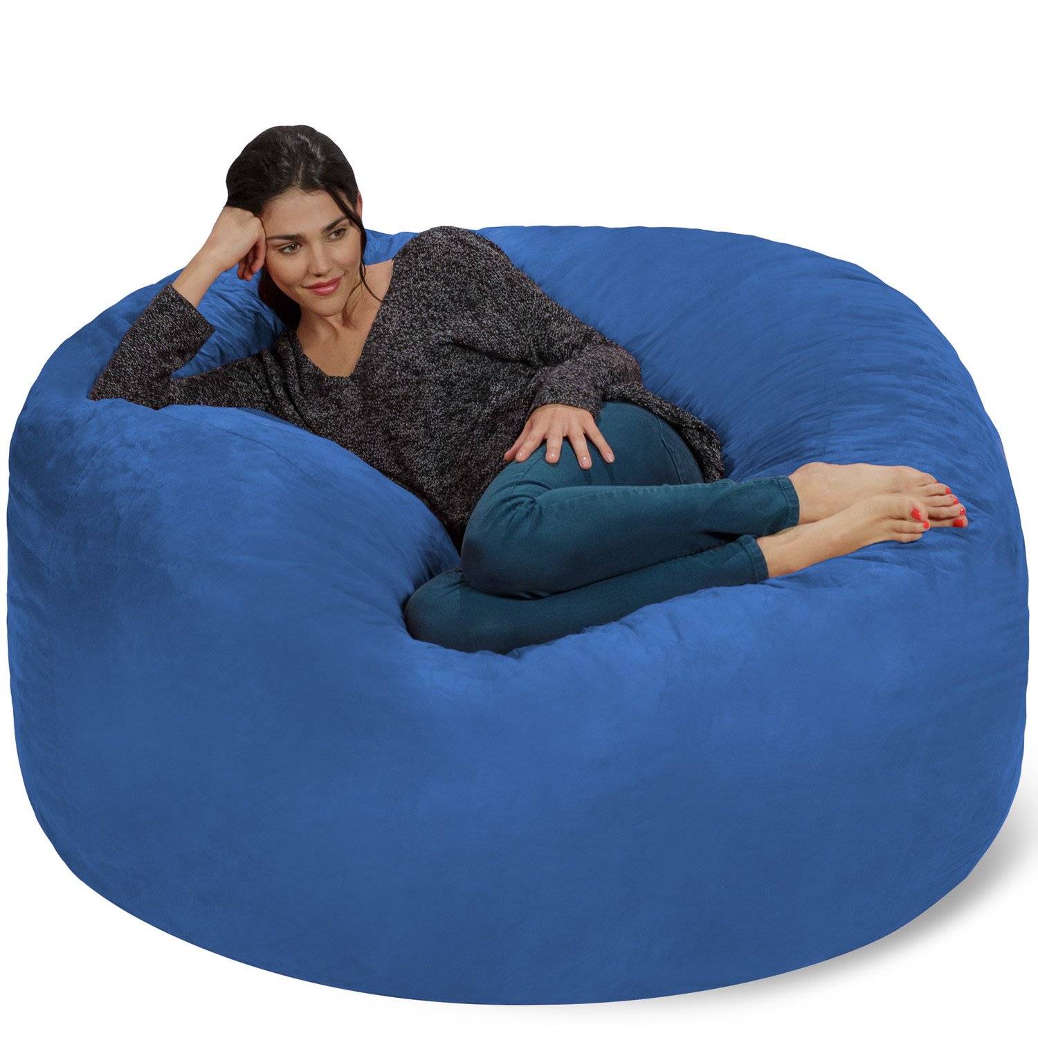 【Furniture】Giant 5' Memory Foam Furniture Bean Bag - Big Sofa with Soft Micro Fiber Cover