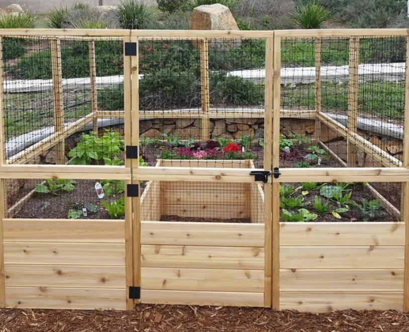 7.5 ft x 8 ft Wood Raised Garden Bed