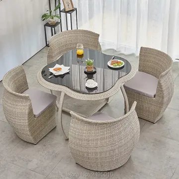 5-Piece Patio Furniture Dining Room Combination For Outdoor And Indoor