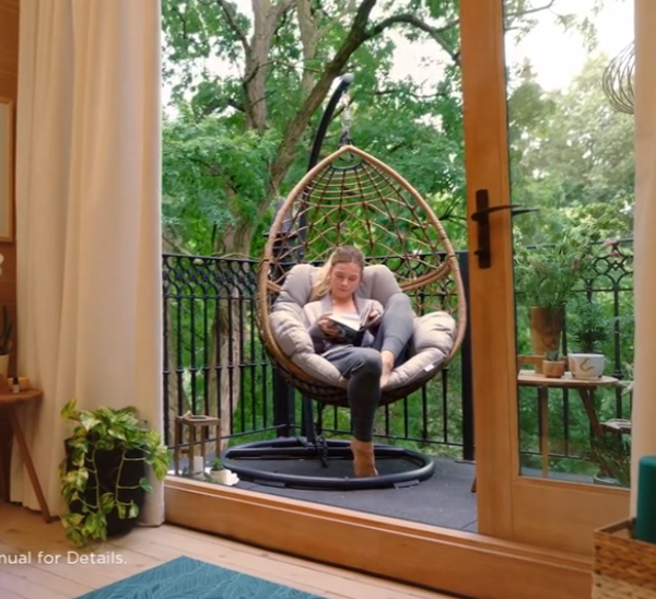 【Furniture】All Weather Single Outdoor Patio Egg Swing Chair w/ Stand(LIMITED QUANTITIES WHILE SUPPLIES LAST)