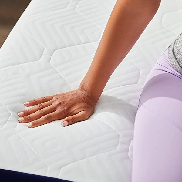 Sleep Innovations Hudson Hybrid Cooling Memory Foam Innerspring Mattress, 12 Inches, Queen Blue and White Queen 12 Inch Hybrid Mattress
