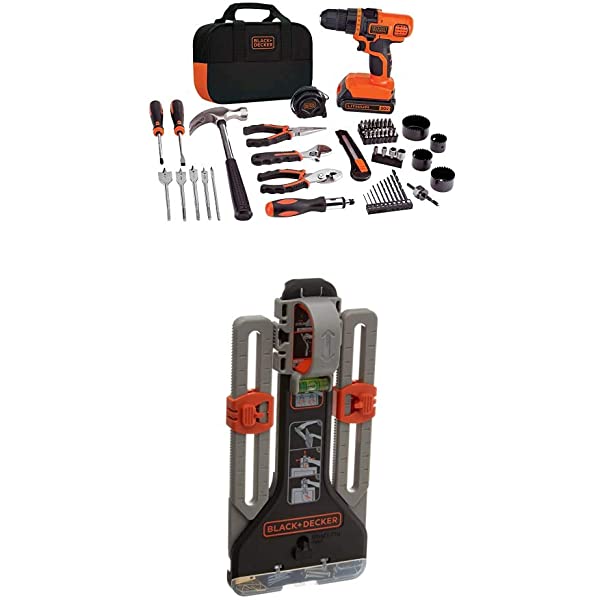 BLACK+DECKER 20V Max Drill & Home Tool Kit, 68 Piece (LDX120PK) 20V Home Tool Kit