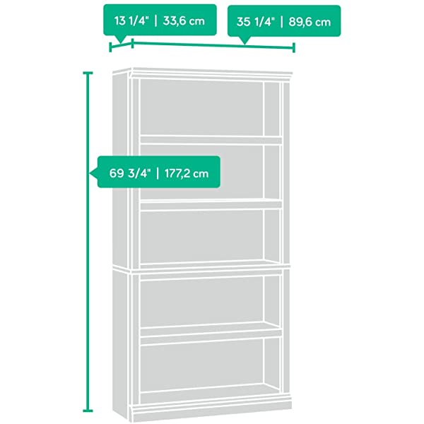 Sauder Select Collection 5-Shelf Bookcase, Washington Cherry finish Washington Cherry Finish Bookcase