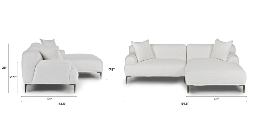 Quartz White Right Sectional