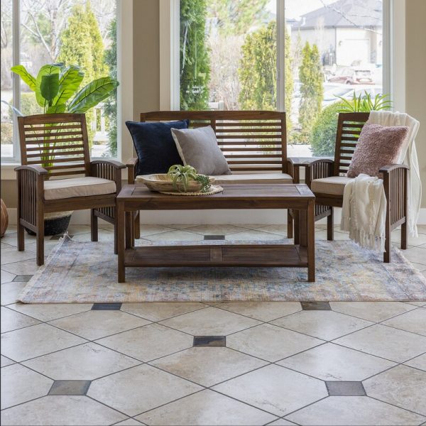 Diboll Solid Wood 4 – Person Seating Group