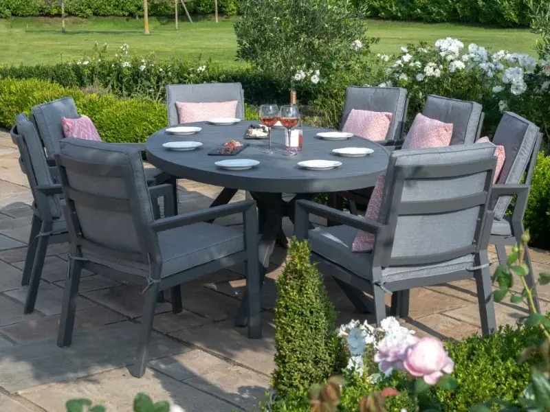 【Home&Garden】Maze Rattan New York 8 Seat Oval Dining Set