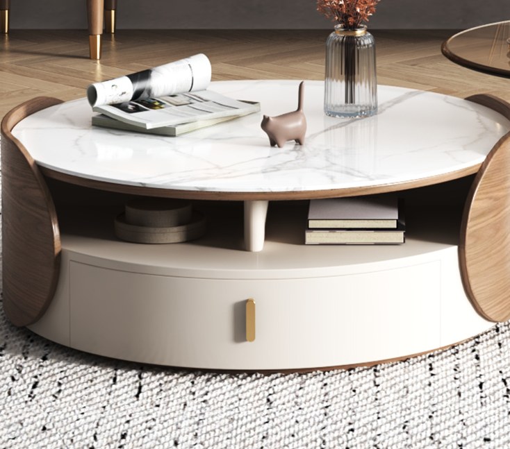 round coffee table coffee table living room household two-piece set