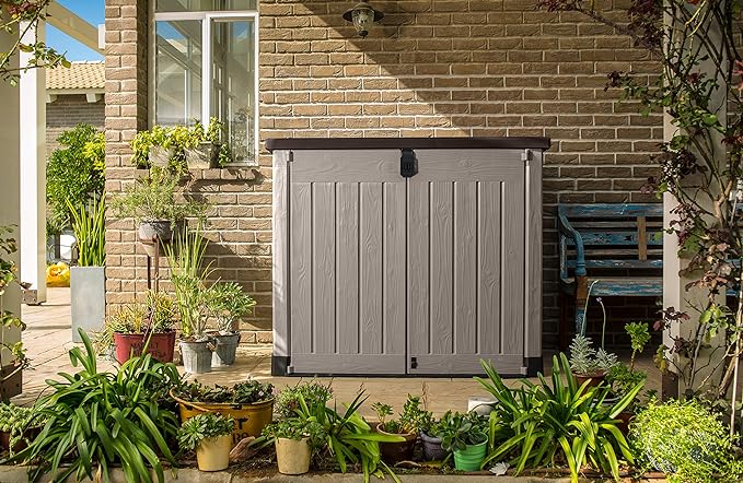Keter 250001 Store It Out Pro Outdoor Storage Shed, 145.5 x 82 x 123cm Beige/Brown