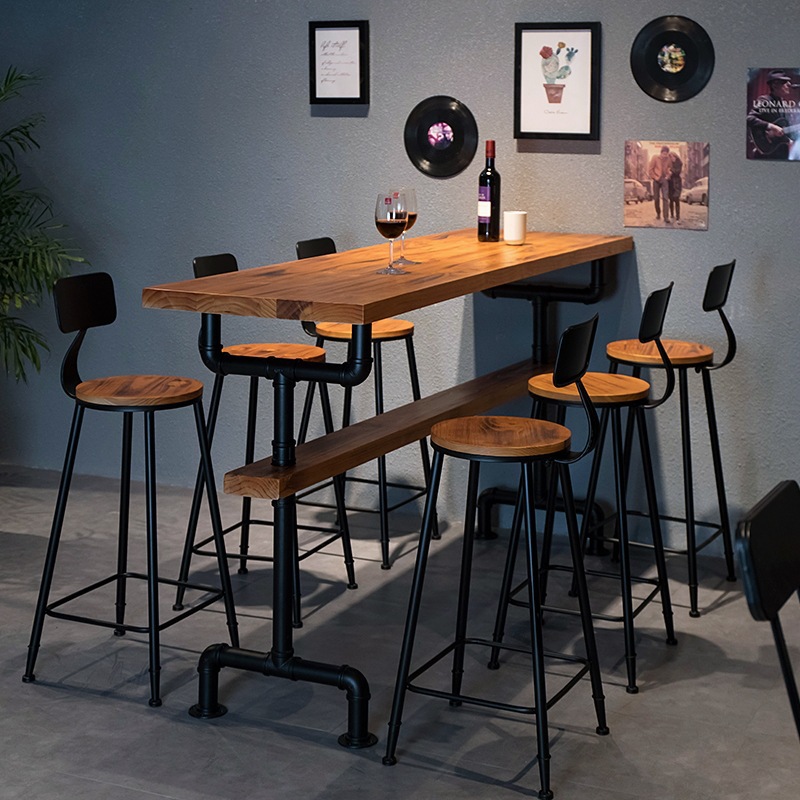 【Furniture】Table Rock Plate Bar Table Light Luxury Long High Home Chair Simple Table and Chair