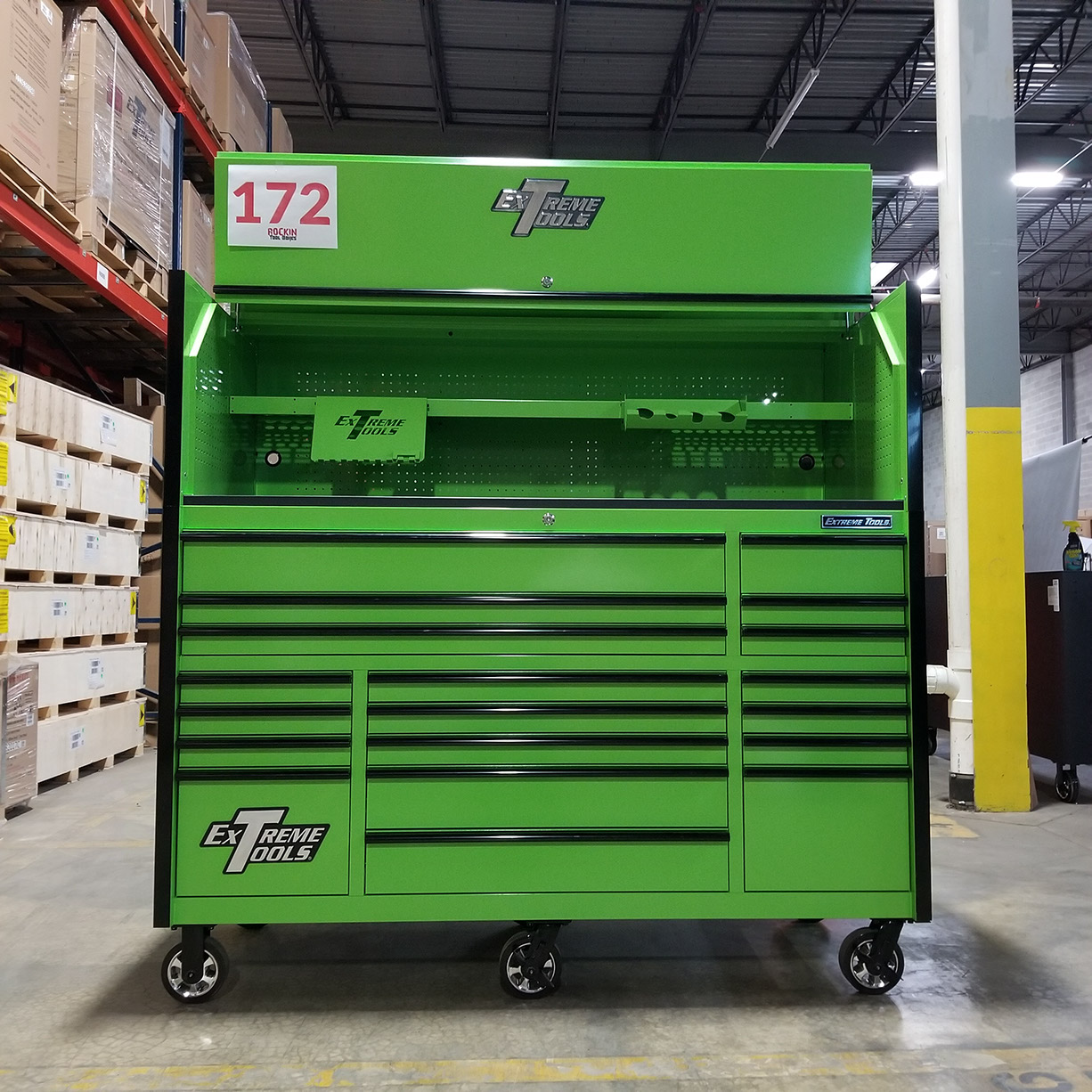 used toolboxScratch & Dent, Extreme Tools 72 x 30 19 Drawers Roller Cabinet & Power Hutch Combo C ShowRoom Demo