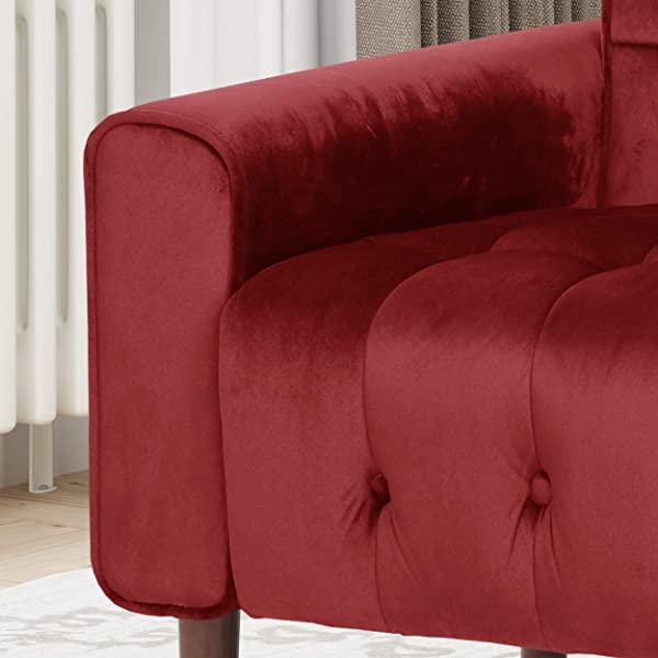 Christopher Knight Home Betsy Velvet Armchair, Modern Glam, Button-Tufted, Waffle Stitching, Raisin