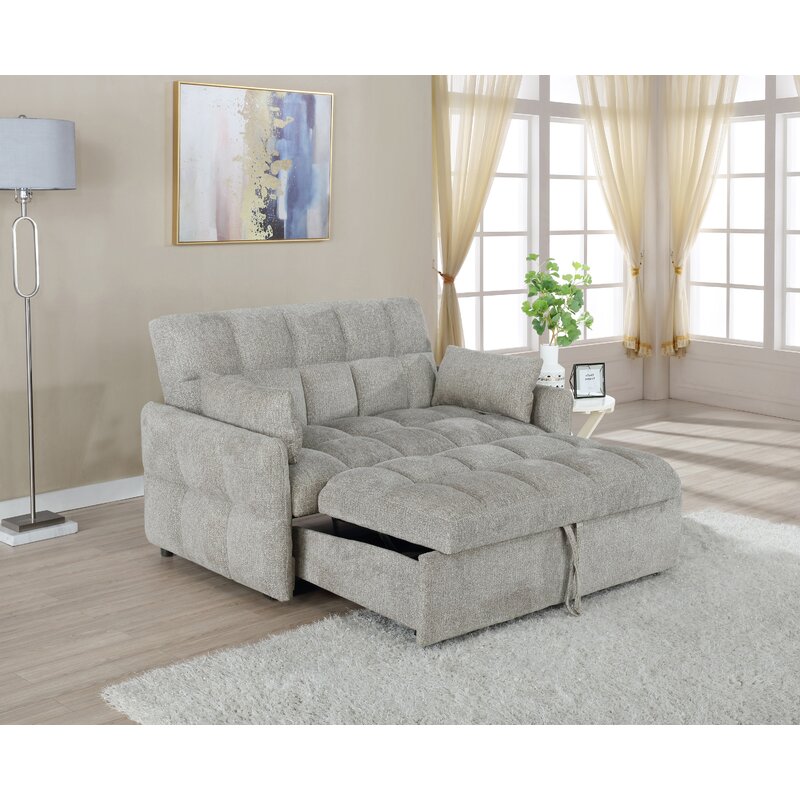 Chenille roll arm sofa bed