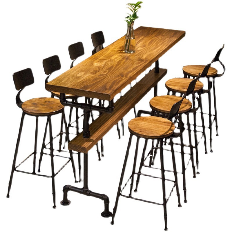 【Furniture】Table Rock Plate Bar Table Light Luxury Long High Home Chair Simple Table and Chair