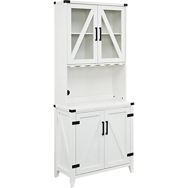 Mahogany Bar Cabinet with Upper Glass Cabinet