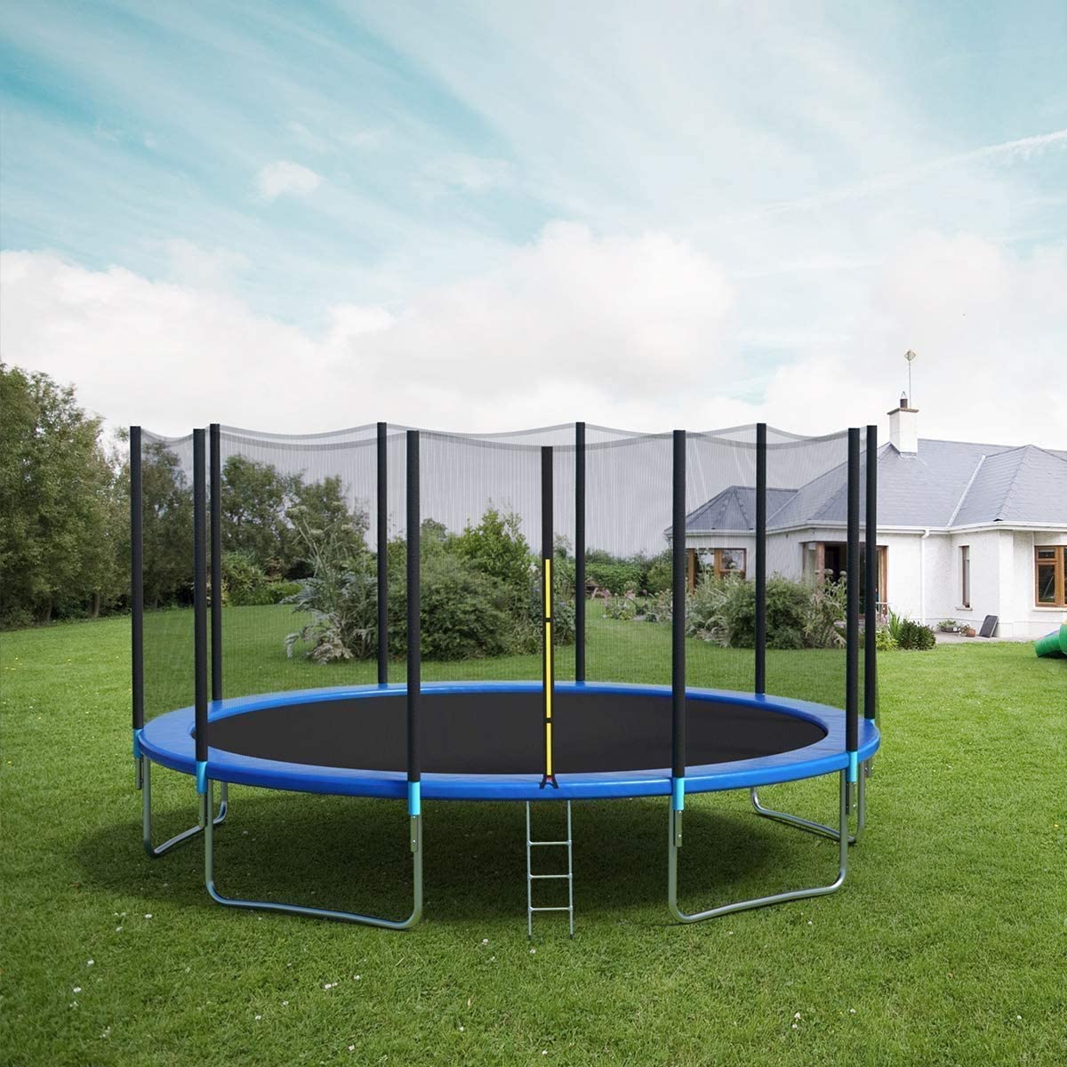 CalmMax Trampoline 12FT Jump Recreational Trampolines with Enclosure Net – ASTM Approved – Combo Bounce Outdoor Trampoline for Kids Family Happy Time