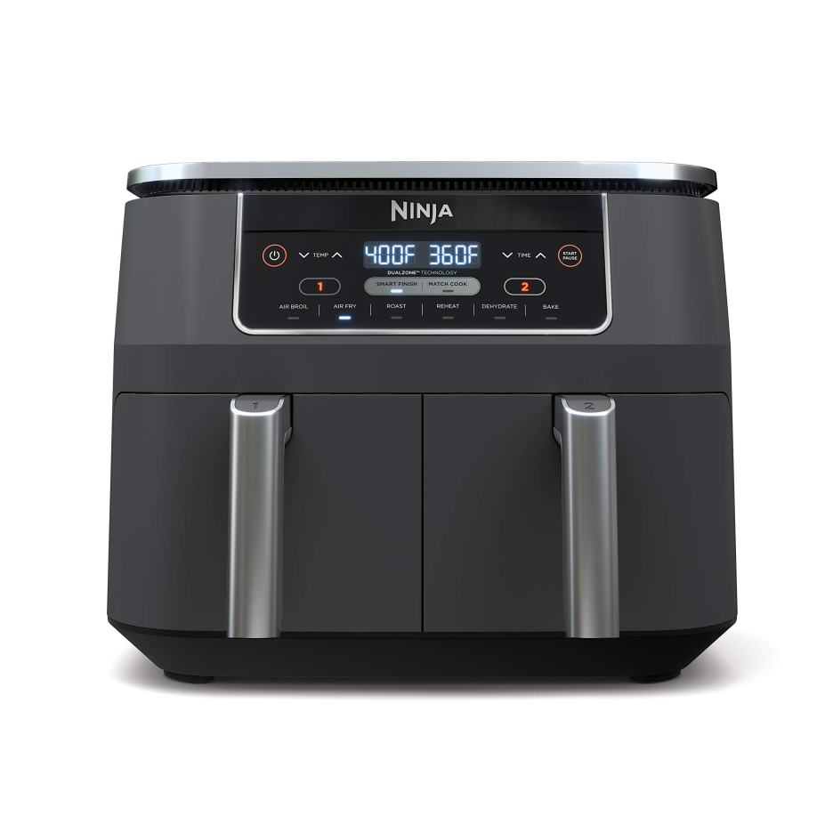 Ninja DZ201 Foodi 8 Quart 6-in-1 DualZone 2-Basket Air Fryer with 2 Independent Frying Baskets