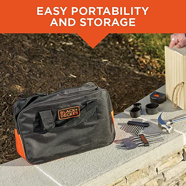 BLACK+DECKER 20V Max Drill & Home Tool Kit, 68 Piece (LDX120PK) 20V Home Tool Kit
