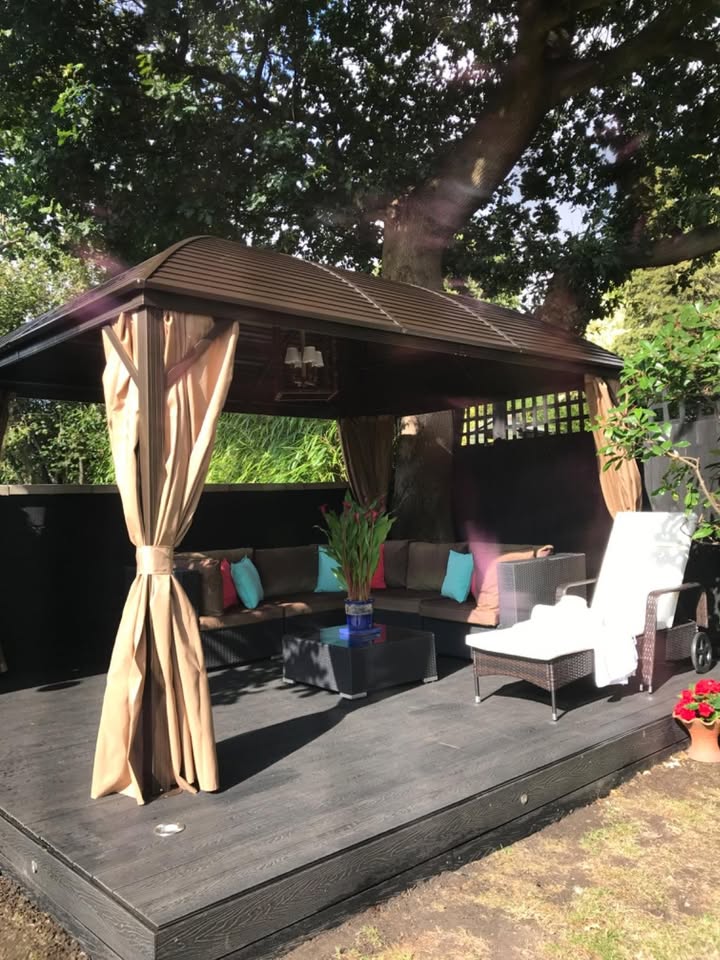 3x4meter Aluminium Framed Roof Gazebo Galvanised Luxury Garden Gazebo Metal Roof Hard Top Gazebo