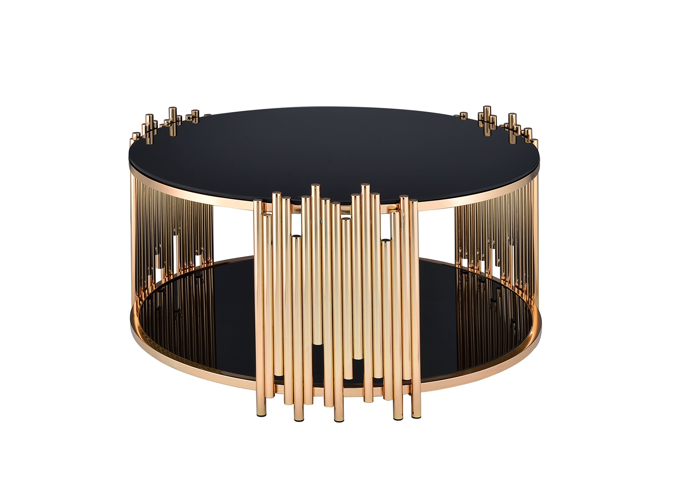 【Furniture】Tanquin Coffee Table - Gold & Black Glass