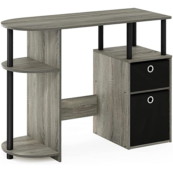 FURINNO Jaya Computer Study Desk with Bin, Brown Espresso