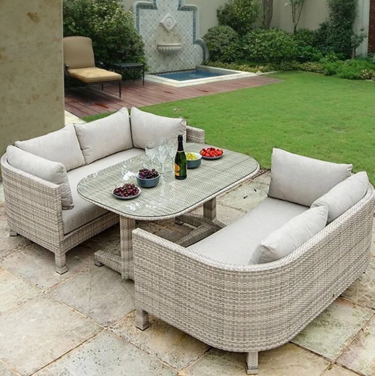 Two double chairs with cushion + table set for limited time limited sale at low price