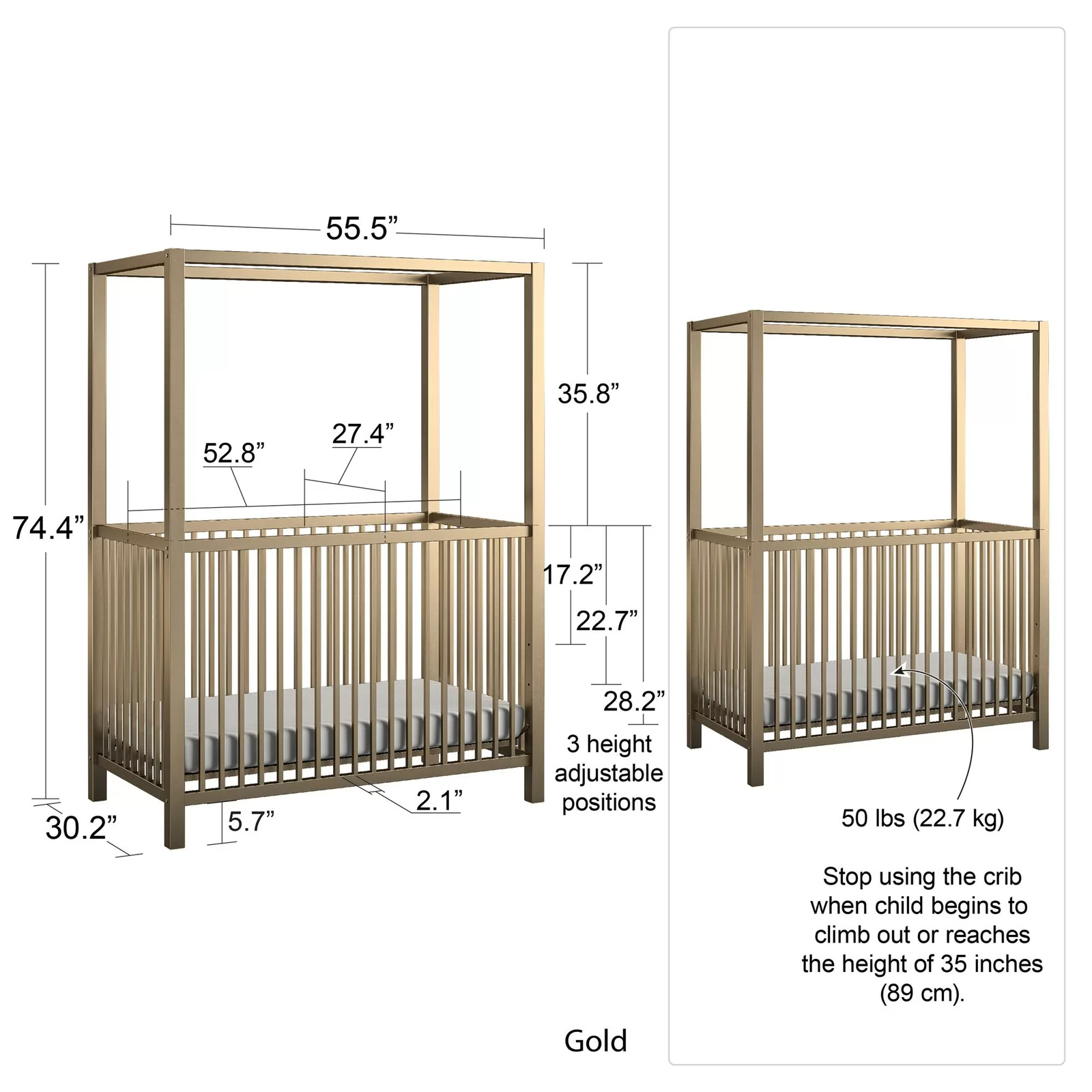 【Baby&Kids】Monarch Hill Haven Canopy Crib