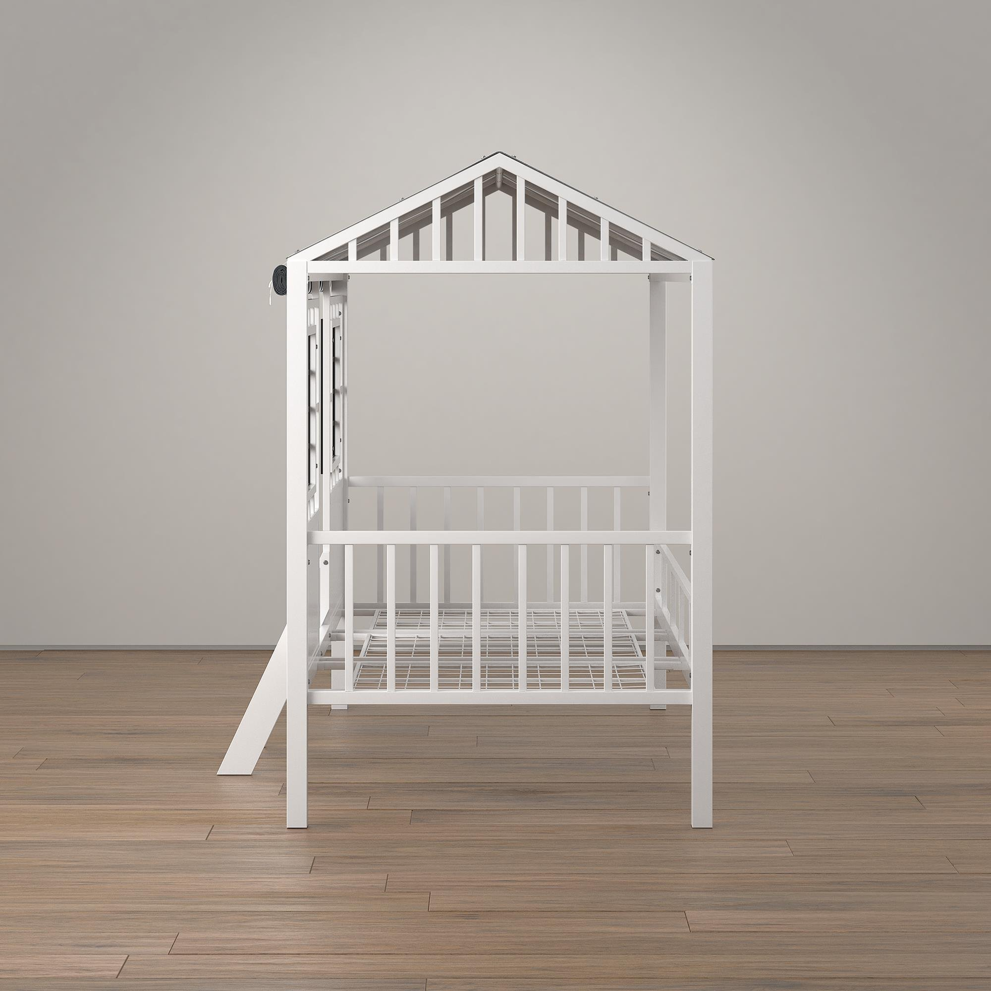 【Furniture】Rowan Valley Forest Loft Bed, Black/White, Twin