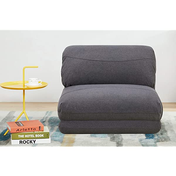 GIA Tri-Fold Sofa Bed, With Pillow, Yellow Yellow With Legs