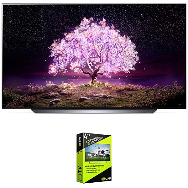 LG OLED65C1PUB 65 Inch 4K Smart OLED TV with AI ThinQ (2021 Model) Bundle with Premium 4 YR CPS Enhanced Protection Pack