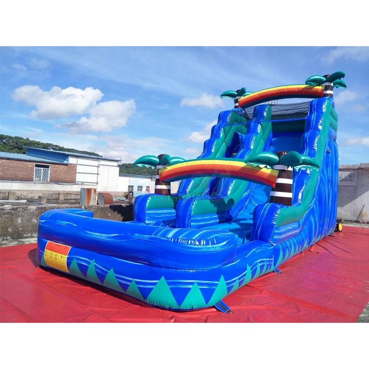 18 feet Volcano Adult Commercial Castillo non floating adult inflatable water slide