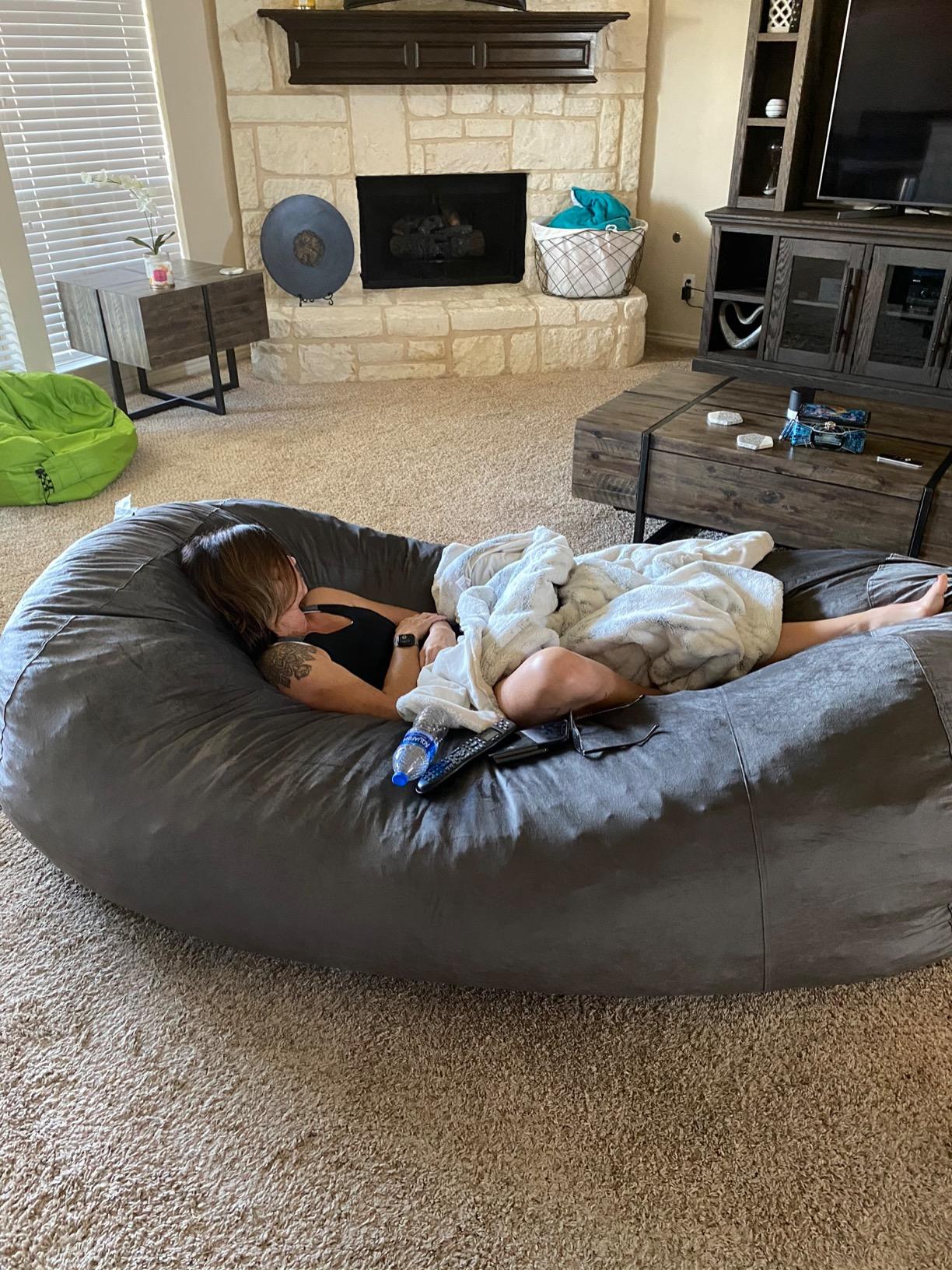 【Furniture】Sofa Sack - Plush Bean Bag Sofas with Super Soft Microsuede Cover - XL Memory Foam Stuffed Lounger Chairs