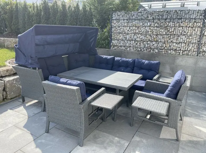 【Home & Garden】XXL Lounge Set WHD 207x162x256 Seating Group Garden Lounge Set