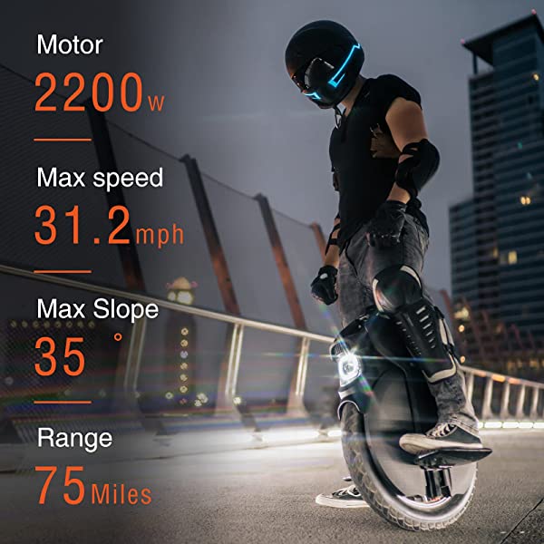 INMOTION V11 Electric Unicycle – Off-Road One-Wheel Adult Unicycle – Self-Balancing Unicycle Wheel – 18-inch One-Wheel with Built-in Air Suspension – Powerful 2200W Motor and 31mph Max Speed