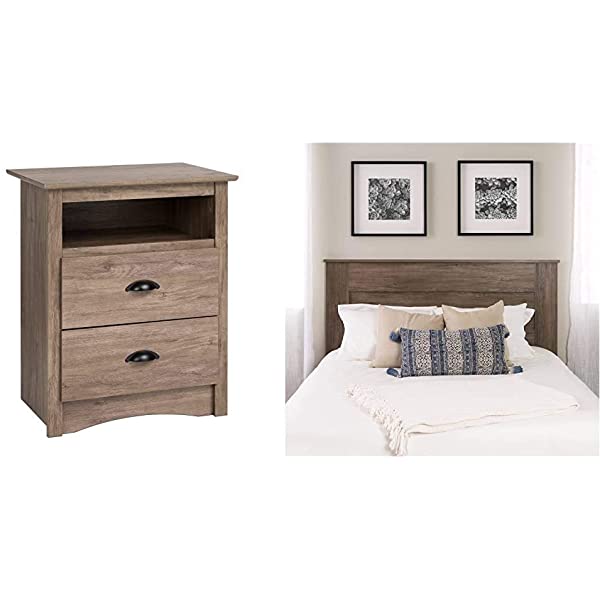 Prepac Fremont 2 Drawer Nightstand with Open Shelf, Espresso, Tall Espresso Fremont Nightstand