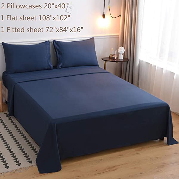 LBRO2M Bed Sheet Set Queen Size 16 Inches Deep Pocket 1800 Thread Count 100% Microfiber Sheet,Bedding Super Soft Comfortable, Cool Warm,4 Piece（Dark Grey） Dark Grey Queen